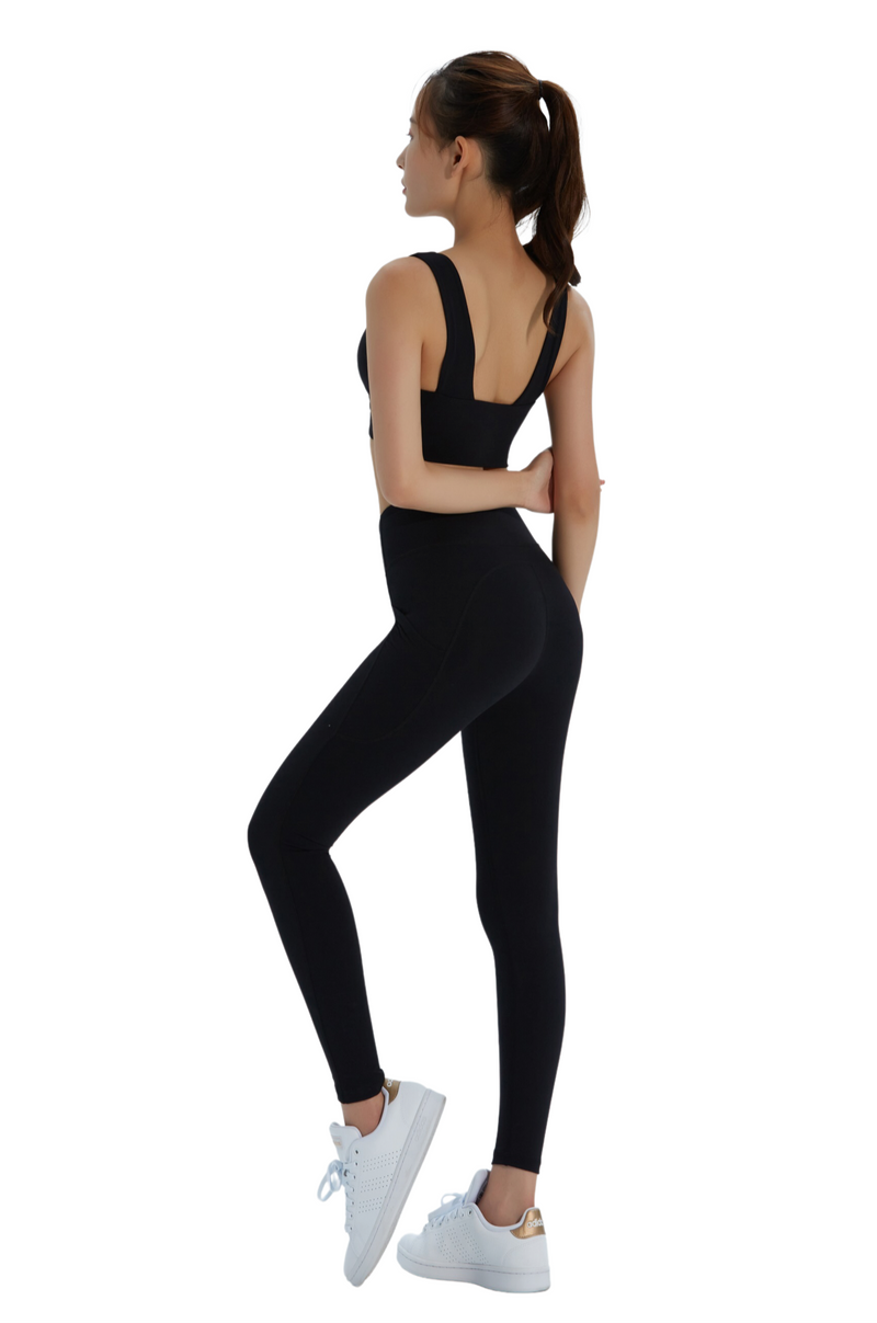 Selina Kumo™ Medium Support Bra + Pocket Leggings Set-Akari Athleisure