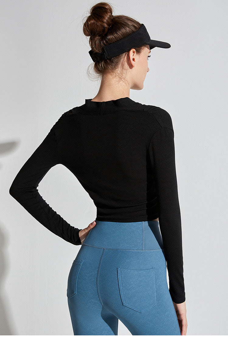 With-a-Twist Long Sleeve Crop Top