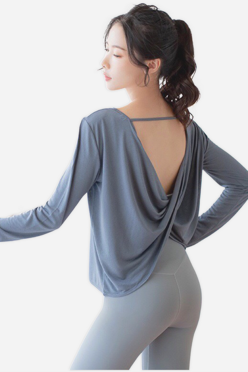 Flow Twisted Back Long Sleeves Top