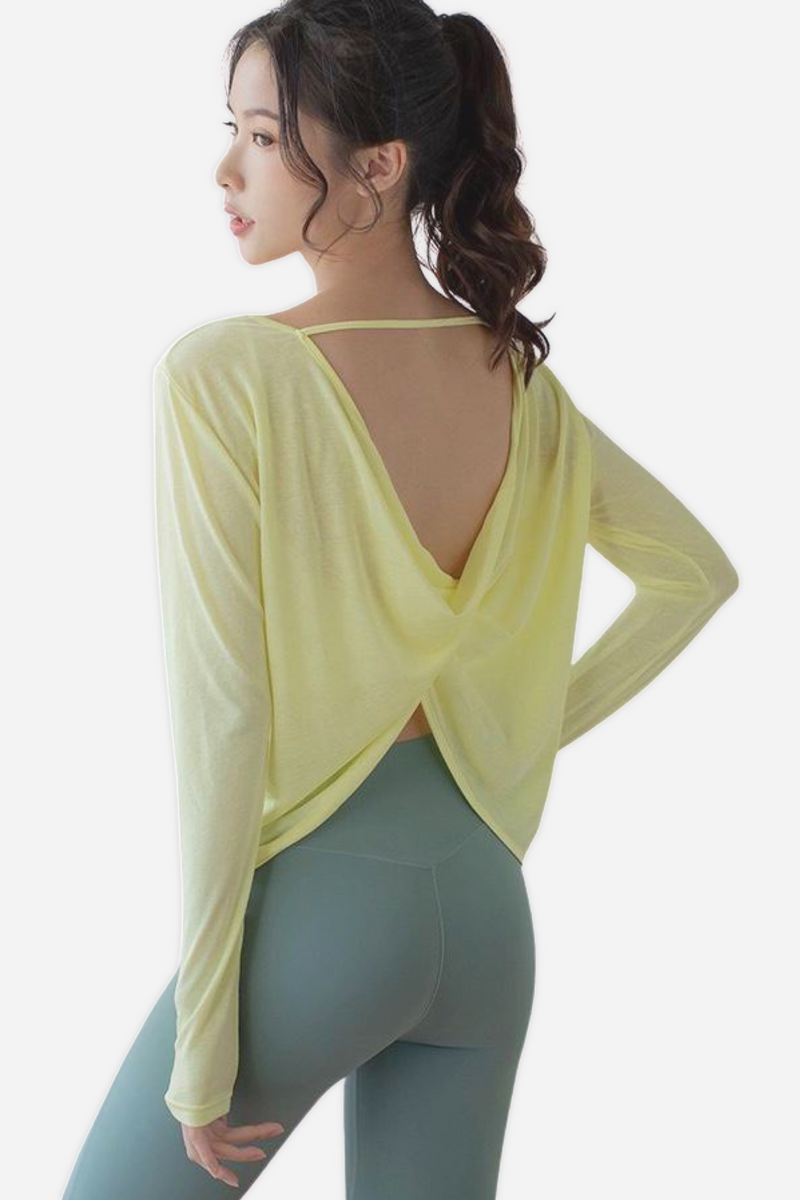 Flow Twisted Back Long Sleeves Top